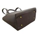 Skórzana torebka na ramię, czekoladowa