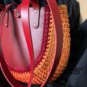 Torba na ramię ze skóry naturalnej - handmade ombre