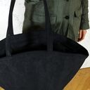 Shelly Bag czarna torba w kształcie koszyka vegan na ramię - pojemna do pracy