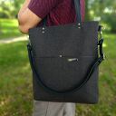 Pojemna torba shopper na ramię w kolorze gorzkiej czekolady