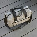 Kuferek z filcu - wzór szary - wygodna listonoszka filcowa - pojemny