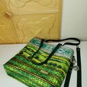 Torebka damska shopperka z kosmetyczką torebka miejska na ramę - pejzaż