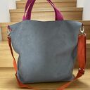 Torba hobo - szary, fuksja, pomarańcz