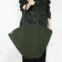 Shelly bag ciemnozielona torba z wodoodpornyego nubuku syntetycznego