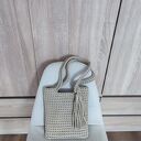 Torba szydełkowa na ramię ze sznurka bawełnianego 25x30 cm