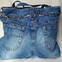 Torba z niebieskiego jeansu na ramię - recykling handmade