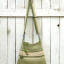 Bawełniana listonoszka szydełkowa Mięta i Szałwia - na ramię handmade