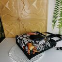 Kwiatowa torebka shopper handmade z kosmetyczką i portfelikiem