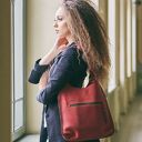 skórzana ręcznie wykonana Mała podręczna torebka do pracy na zakupy