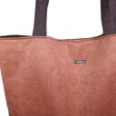 Shopper na zakupy welurowa cynamon - torba damska na ramię handmade