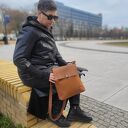 Listonoszka z klapką Ada kolor rudy