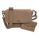 Mała torebka na ramię, skóra, taupe