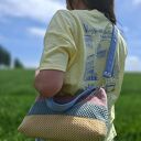 Kolorowa torebka bagietka La Palma na ramię - listonoszka z łańcuszkiem