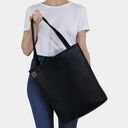 Shopper XL prosta torba czarna na zamek / vegan