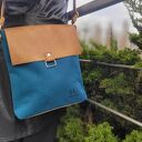 Listonoszka z klapką Ada kolor morski ciemny