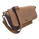 Mała torebka na ramię, skóra, taupe