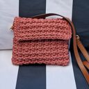 Różowa torebka na ramię handmade z paskiem i podszewką