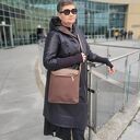 Listonoszka z klapką Ada w czekoladowym brązie - handmade na ramię