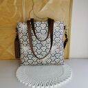 Pojemna torebka shopper handmade z kosmetyczką i portfelikiem