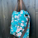 Torba na ramię XXL - print kwitnąca wiśnia