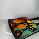 Torba handmade shopper z kosmetyczką w koty