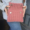 Różowa torebka na ramię handmade z paskiem i podszewką