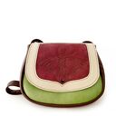 DZIKUSKA ORIENTALNA torebka listonoszka skóra naturalna bordo zieleń ecru ĆMA