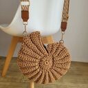 Torba muszla z sznurka bawełnianego z parcianym paskiem