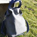 Torba hobo XXL - szarość, kobalt