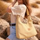 Welurowa torba Hobo w kolorze Żółtym