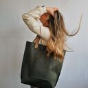 Torba Mr. M Vintage Green ze skóry naturalnej - pojemna torba na ramię