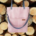 Duża torba brudny róż z grafitem