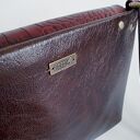 AMINA skóra naturalna bordo brąz krokodyl