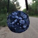 Round Bag - ważki nocą - elegancka torebka na ramię