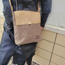 Listonoszka z klapką Ada kolor ziemi ciemniejszy beż