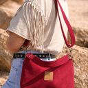 Mini torebka z Czerwonego nubuku