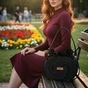 Torebka pierścienie ze sznurka czarno złota rękodzieło Tps01 -14