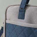 Torba miejska na ramię beż i granat - elegancka, pikowana, handmade (A4)