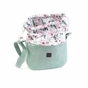 Torebka z kominem mięta crossbody - pojemna A5, regulowany pasek i kieszenie na zamek