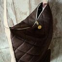 Pikowana torba hobo w brązie - na ramię, groszki handmade