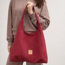Torba Hobo z zamszu tapicerskiego Czerwona
