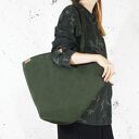 Shelly bag ciemnozielona torba z wodoodpornyego nubuku syntetycznego