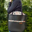 Duża torba z zewnętrzną kieszenią i kominem w angielskie