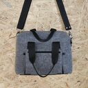 Kuferek z filcu - wzór szary - wygodna listonoszka filcowa - pojemny