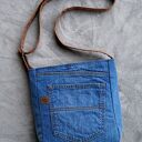 upcyklingowa jeansowa mini torebka damska