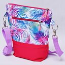 Torebka listonoszka wodoodporna, torba na ramię, mała torebka przez ramię pióra różowe