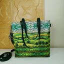 Torebka damska shopperka z kosmetyczką torebka miejska na ramę - pejzaż