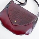 AMINA skóra naturalna bordo brąz krokodyl