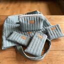 Zestaw prezentowy z lnu - niebieski