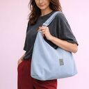 Sztruksowa torba hobo Margo Błękitna